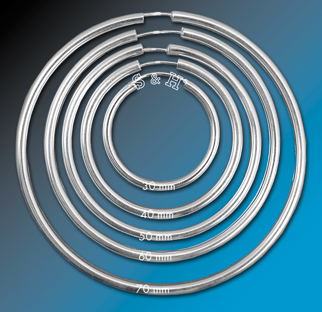 Stříbrné náušnice - kruhy