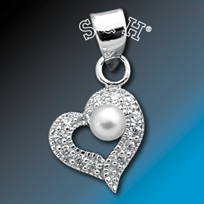 Přívěsek - srdce s perlou