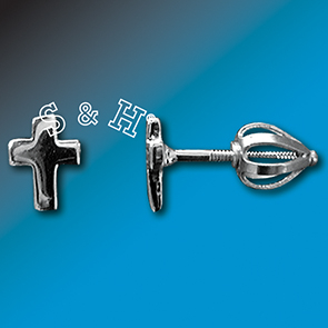 Stříbrné náušnice - křížek