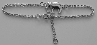 Stříbrný náramek - slon